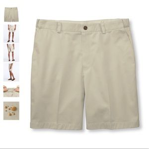 COPY - NWT-Men's Wrinkle-Free Double Chino Shorts, Hidden Comfort Waist Plain F…
